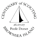Scout Centenary postmark showing tent.