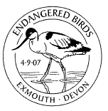 postmark illustrated with avocet.