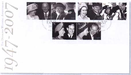 Royal Mail first day cover for Diamond Wedding stamps.