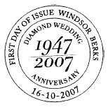 postmark with text Diamond Wedding 1947-2007 Anniversary.
