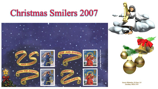 Norvic Philatelics 2007 Christmas First Day Cover 
for Smilers sheet - top right.