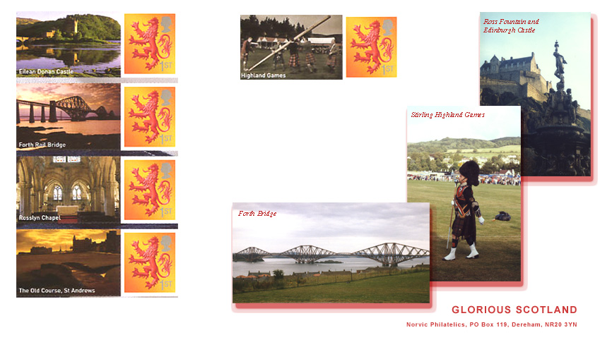 Norvic Philatelics FDC for Glorious Scotland Smilers stamps 30 November 2007.