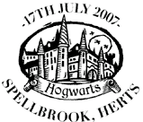 postmark showing Hogwarts School.