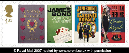 1st class stamp - showing book covers of Casino 				Royale.
