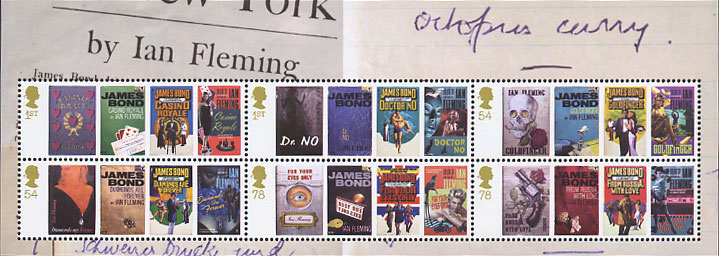 James Bond miniature sheet issued 8 January 2008.