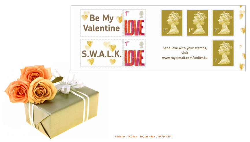 Norvic Philatelic first day cover for Valentines stamp booklet 2008.