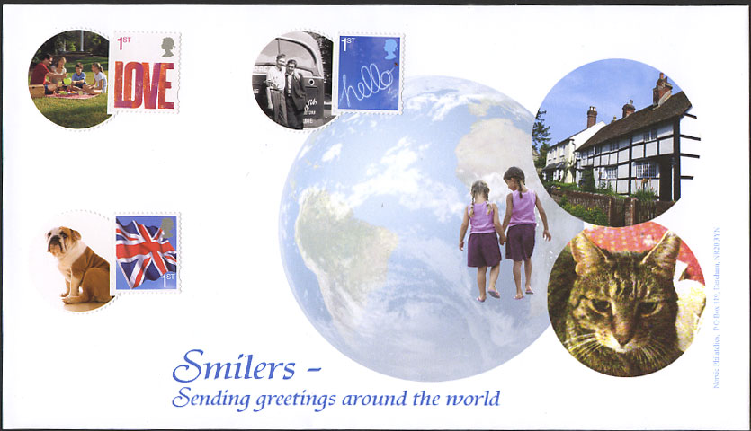 Norvic Philatelics first day cover for  
Smilers Greetings stamps issued 15 January 2008.