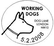 postmark showing head of dog.