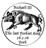 postmark showing Wild Boar of Richard III.