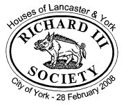 postmark showing Wild Boar of Richard III Society.