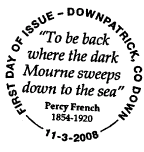 Downpatrick postmark with text as shown.