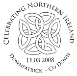 Postmark illustrated with Celtic knot.