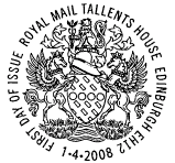 postmark showing Scottish Arms of Royal Mail. 