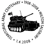 Postmark showing military fighting vehicle appears to be F430. 