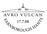 postmark showing Avro Vulcan bomber.