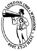 postmark showing Master of Ceremonies with megaphone.