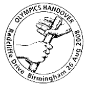 Radcliffe Drive Birmingham postmark for Olympic Handover MS.