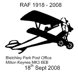 Postmark showing biplane.