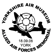 postmark showing logo of Yorkshire Air Museum.