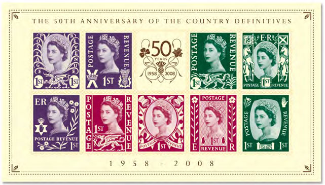 50th Anniversary of the Regional Stamps, miniature sheet issued 29 September 2008.