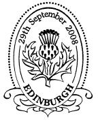 postmark illustrtaed with a thistle.