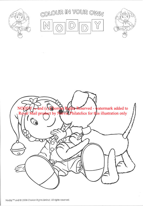 Sample of additional contents of Royal Mail Smilers for Kids stamps Noddy pack.