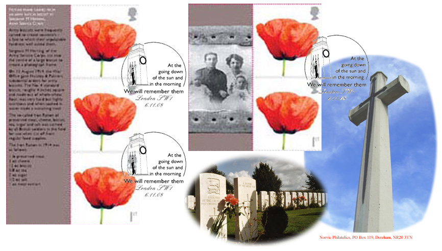 Norvic Philatelics first day cover for Lest We Forget 2008 Smilers Generic sheet.