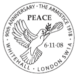 Postmark showing a dove.