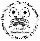 Postmark showing logo of the Western Front Association.