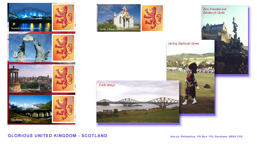 Norvic FDC for Glorious UK Smilers stamp sheet Scotland.
