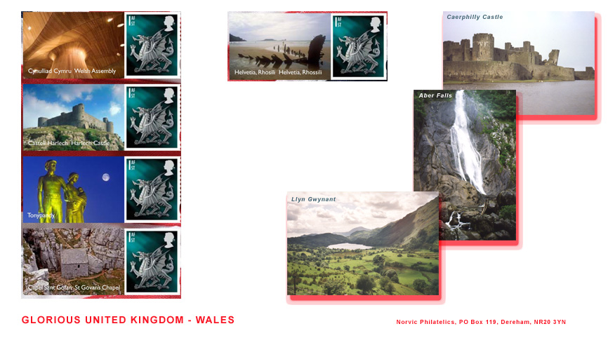 Norvic FDC for Glorious UK Smilers stamp sheet Wales.