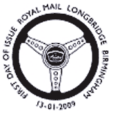 Official Longbridge postmark for Design Classics stamps.