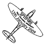 postmark illustrated with Supermarine Spitfire fighter plane.