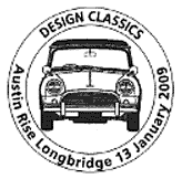postmark showing mini-car, front on.