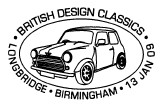 postmark illustrated with mini-car.