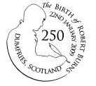 Postmark showing profile of Robert Burns.