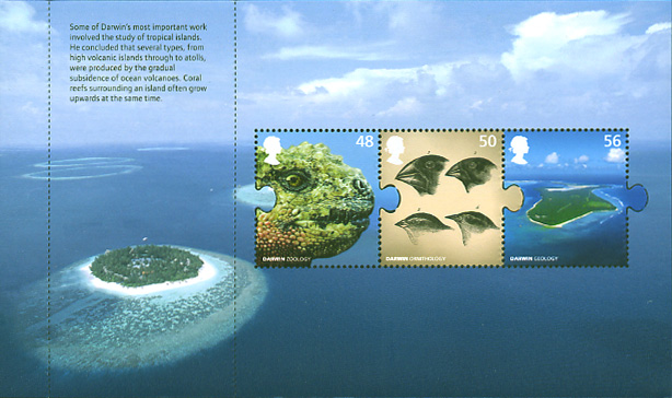 Charles Darwin Prestige Stamp Book Pane 1.