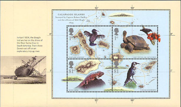 Charles Darwin Prestige Stamp Book Pane 2.