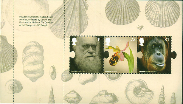 Charles Darwin Prestige Stamp Book Pane 3.