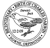 postmark illustrated with Darwin's FInch.