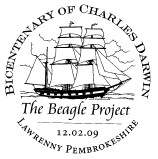 postmark showing HMS Beagle.