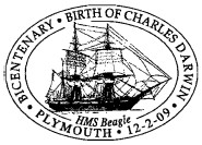 Postmark showing HMS Beagle.