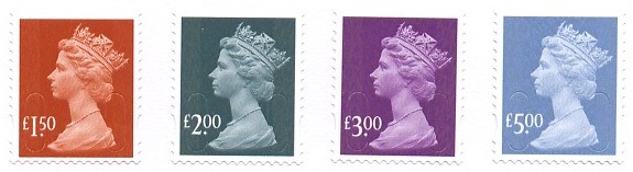 new Machin high-value definitive stamps with security features issued 17 February 2009.