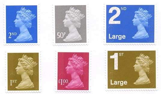 new Machin low-value definitive stamps with security features issued 17 February 2009.