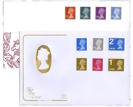 first day covers for Security-featured definitive stamps.