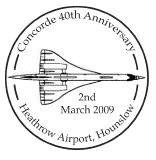 Postmark showing Concorde supersonic airliner.