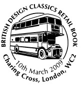 postmark illustrated with London Routemaster bus.