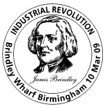 Postmark with portrait of James Brindley.