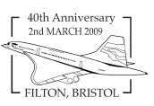 Postmark showing Concorde Supersonic Airliner.