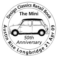 Postmark showing mini-car.